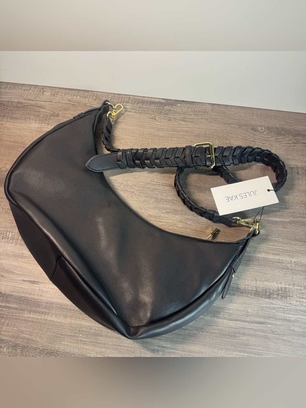 BNWT Jules Kae Zola Moon Bag Vegan Leather Black $128 - Picture 2 of 7